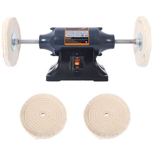 Lucidatrice Elettrica Extra Lunga da 8 Pollici con Motore a 4 Poli, Smerigliatrice da Banco, 4 Ruote Lucidanti Spesse 80 Strati per Lucidatura Metalli - Product Image 1