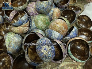 Vietnam Supplier <b>Cheap</b> Mother of Pearl COCONUT SHELL BOWL Low MOQ Souvenir <b>Gift</b> Shell Inlay Bowl Factory Direct Bulk Price - Product Image 5