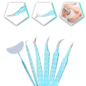 Pinzas de agarre cómodas para ventiladores de pestañas hechos a mano mango suave para uso duradero con punta puntiaguda renovable - Product Image 3