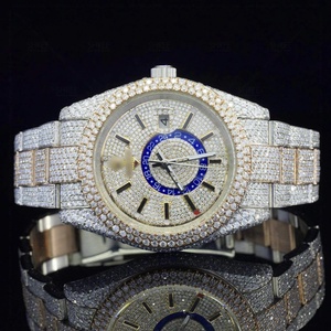 Reloj Cronógrafo de Lujo con Esfera Blanca, Diamantes Moissanite, Caja de Acero Inoxidable 316L, Resistente al Agua, con Doble Hora - Product Image 6