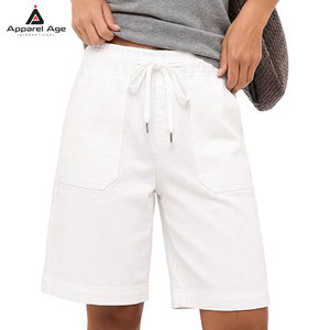 Pantalones Cortos de Mezclilla para Mujer, Diseño Nuevo, Casuales, para Verano, con Cordón Ajustable, al por Mayor - Product Image 1