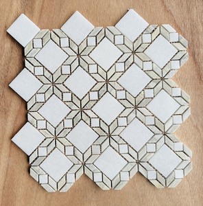 Mosaico de Mármol Blanco Cristalino, Pulido/Acristalado, Forma Irregular, 8mm de Grosor, Resistente al Agua, Ecológico, 5 Años de Garantía, Moderno - Product Image 6