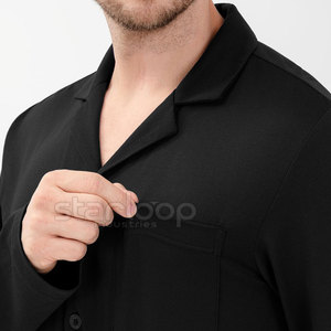 Conjunto de pijama premium para hombre, de algodón suave, de manga larga, para dormir en casa. - Product Image 4