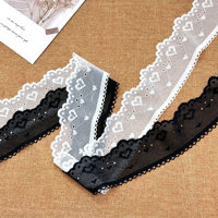 Ruban élastique festonné en dentelle florale extensible en gros pour lingerie, confection de vêtements, nœuds pour cheveux, bricolage et décoration artisanale