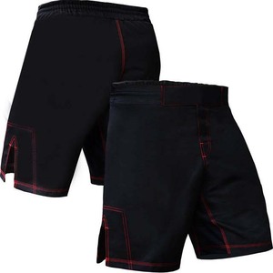Pantalones Cortos Negros de MMA para Hombre con Costuras Rojas, Ropa Deportiva para Exteriores que Absorbe la Humedad, Ajuste Regular, Talla Adulto, Pantalones Cortos de Boxeo, Todas las Tallas - Product Image 2