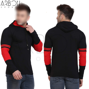 Sweat-shirts à capuche en molleton de coton uni, couleur Noir Rouge, style unique, design personnalisé, taille personnalisée, produit tendance, fournisseur de premier plan - Product Image 6