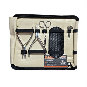 Herramientas de Peinado con Acabado Plateado, Kit de Herramientas para Extensiones de Cabello Todo en Uno Personalizable con Pinzas, Tijeras, Clips y Lazos para Salón - Product Image 3
