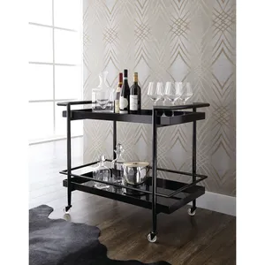 Luxury Handmade Eco-Friendly Metal Hotel Serving Trolley Modern <b>Rolling</b> Cart with Wheels for Restaurant <b>Banquet</b> Wedding Party - Product Image 4