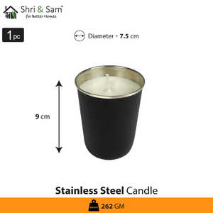 Single <b>Wick</b> Stainless Steel Scented <b>Candle</b> with Glass Premium Quality Home Decor and Fragrance Source - Product Image 2
