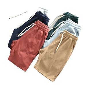Pantalones informales deportivos Retro americanos de verano a la moda para hombre, pantalones cortos de punto alto de Color sólido, cordón elástico suelto, respetuoso con el medio ambiente - Product Image 2