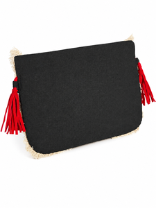 Sac à bandoulière à rabat orné de perles et de pierres, avec franges, pour femme, sac à main de créateur, léger, durable, personnalisable, vente en gros - Product Image 3