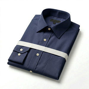 Chemise habillée formelle pour homme 100 % coton, unie, à manches longues, en popeline tissée, infroissable, col classique, pour le bureau, OEM - Product Image 2