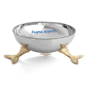 Bol décoratif de table en laiton poli écologique avec support doré pour les fêtes - Product Image 6