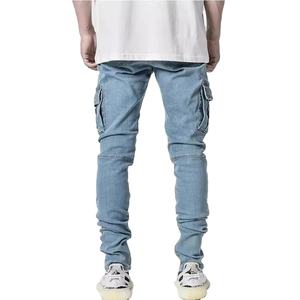 Men's Lightweight <b>Elastic</b> Woolen Cargo Joggers Streetwear Multi-Pocket Slim Fit Casual <b>Trousers</b> Mid <b>Waist</b> Daily Wear Waterproof - Product Image 5