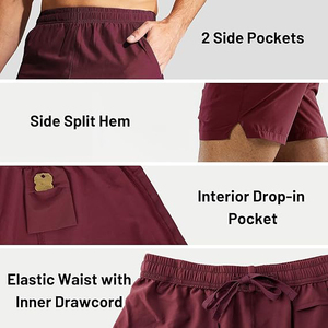 Pantalones Cortos Deportivos con Logotipo Bordado para Hombre, Costuras Detalladas Personalizadas, Entrenamiento, Casual, Calidad Premium, Acabado Personalizado - Product Image 3