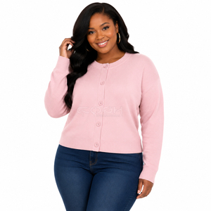 Cosh International Sorority Sisterhood Acrylic Crochet Knitted Outfit Plain Sweaters Buttons <b>Fluffy</b> Cropped <b>Cardigans</b> <b>Women</b> - Product Image 1