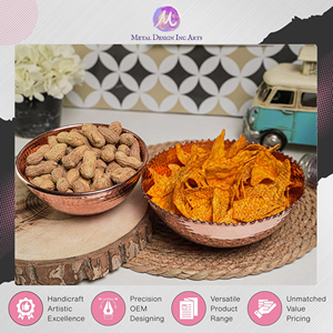 Vaisselle de qualité export, bol à snacks artisanal en cuivre massif pour servir des collations, à prix authentique, provenant d'un fournisseur d'origine indienne - Product Image 5