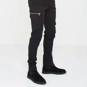 กางเกงยีนส์คาร์โก้ขายดี กางเกงยีนส์ขาดหลายกระเป๋า ทรงสลิมฟิต สไตล์ลำลอง ทรงตรง กางเกงยีนส์ทรงหลวมสำหรับผู้ชาย - Product Image 1