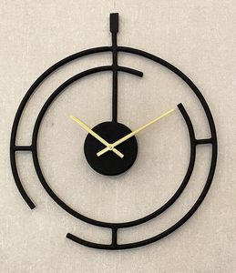 Modern Minimalist Black Metal Wall <b>Clock</b> with Gold Hands Contemporary Geometric Silent Wall <b>Clock</b> for Living Room Office & Home - Product Image 5