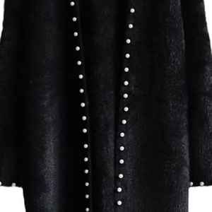 Cárdigan largo de punto con abertura frontal Jack and Jill Black Pearl, elegante abrigo de invierno para mujer - Product Image 4