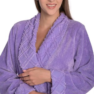 Albornoces y Ropa de Dormir de Seda 100% Teñida con Hilo para Mujer, Hechos a Medida, Largos hasta la Rodilla, con Cinturón Ajustable, Térmicos, para Invierno y Otoño - Product Image 5
