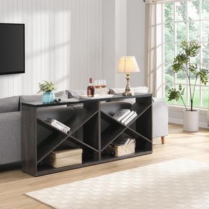 Consolle da ingresso/soffitta a X staccabile da 70,87 pollici, stile rustico, extra lunga con contenitore, per ingresso, soggiorno, corridoio - Product Image 3