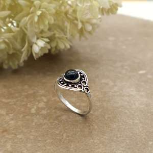 Brass Handmade 925 Sterling Silver Black Onyx Oxidized Tribal Boho <b>Statement</b> <b>Ring</b> - Product Image 2
