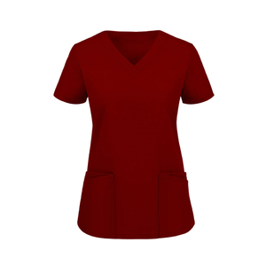 Tenues d'hôpital, uniformes d'infirmières, manches courtes, tricot en spandex, respirant, confortable, logo/taille/couleur personnalisés - Product Image 4
