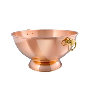 Seau à glace élégant en cuivre, bol à punch rond en métal, décoration de fête, résistant à la rouille, capacité 3L, centre de table décoratif, effet réfléchissant - Product Image 3