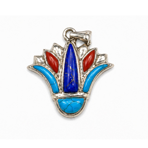 Bijoux de haute qualité, authentiques, multicolores, de style égyptien unique, vintage, pharaonique, pour femmes, pendentif triple pierres précieuses, cadeau de mariage - Product Image 1