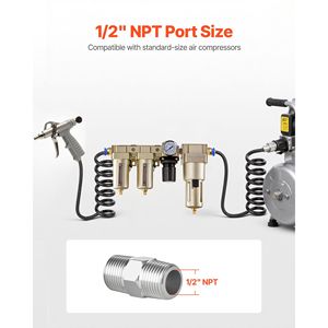 Sistema di Essiccazione Aria Compressa Industriale 3 Stadi con Filtro Regolatore 1/2'' NPT e Micro Filtri da 25 m, 5 m, 0,3 m - Product Image 6