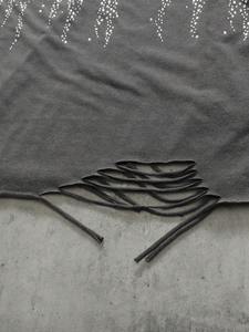 T-shirts pour hommes personnalisés avec logo OEM, strass brillants, 100% coton, effet vieilli, lavage à l'acide, streetwear de luxe, tee-shirt surdimensionné - Product Image 5