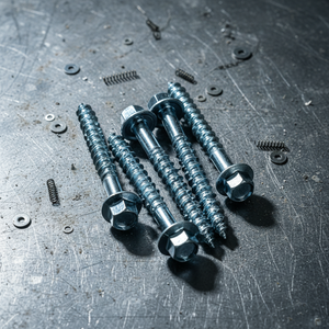 Vis à bois à tête hexagonale extérieure en acier au carbone de classe 4 haute résistance, filetage grossier, métrique/pouce, plaqué zinc blanc/jaune PDC - Product Image 1