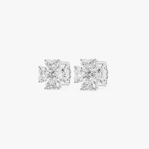 Pendientes de Oro Blanco de 14K con Diamante Cultivado en Laboratorio con Corte Corazón, Certificado IGI, Joyería Moderna HIPHOPSTAR - Product Image 3
