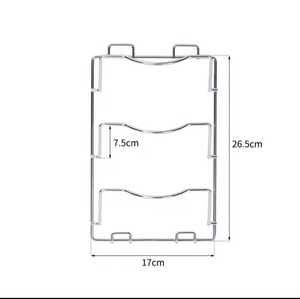 Étagère murale moderne à 6 niveaux pour couvercles de casseroles, en fer, pour rangement de cuisine, réglable, étanche, option de perçage, montage facile - Product Image 2