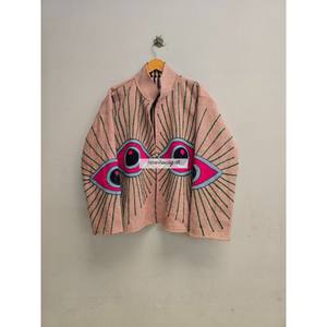 Veste matelassée pour femme avec broderie Suzani, col montant, 100% coton, idéale pour les soirées - Product Image 4