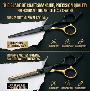 Hair Cutting Scissors <b>Set</b> Stainless Steel <b>Barber</b> Kit 30-Tooth Sharp Thinning Blade 4Cr13 Professional Styling Kit - Product Image 4