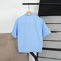 T-shirt d'été personnalisé avec logo, col montant boutonné, manches courtes, chemise de travail formelle pour homme, 100 % coton, coupe oversize