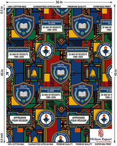Custom African Wax Print Fabric Manufacturer School Anniversary Convention Uniform Celebration Textile Supplier OEM ODM - Product Image 1