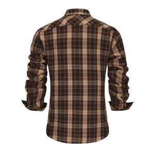 Camisa de Franela a Cuadros para Hombre, 100% Algodón, Transpirable, Manga Larga, Diseño de Primera Calidad, Venta al Por Mayor - Product Image 3