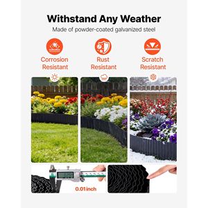 Bordo Paesaggistico in Acciaio Zincato 40 ft x 12 in, Striscia Metallica Pieghevole Facile da Installare, Prodotto per Paesaggistica e Decking - Product Image 2