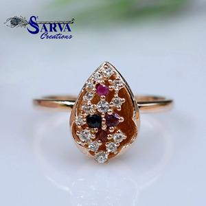 Anillo de Plata de Ley 925 con Gemas Naturales Variadas: Rubí, Zafiro Azul, Amatista y Granate, Estilo Vintage, Tipo Cóctel, Elegante - Product Image 4
