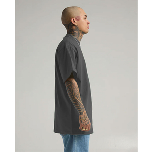 เสื้อยืดแขนสั้นสีเทาทรงโอเวอร์ไซส์สำหรับผู้ชาย สไตล์ลำลอง สตรีทแวร์ คอโอ ผ้าถัก 100% ผ้าฝ้าย ระบายอากาศได้ดี เสื้อยืดสั่งทำพิเศษ - Product Image 4