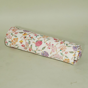Vintage Floral Kantha Cotton <b>Quilt</b> Handmade Printed <b>Throw</b> Blanket Sofa Couch Cover All-Season Home & Hotel Use - Product Image 3
