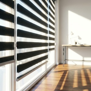 Persianas Enrollables Zebra de Doble Capa, Textiles Horizontales, Filtrado de Luz, Diseño Minimalista de Láminas Anchas para Ventanas Corredizas - Product Image 1