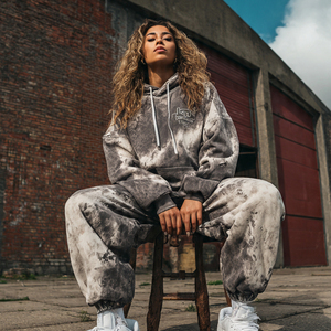 Plus Size Women Stone Wash Tracksuits <b>Drop</b> Shoulder Tie Dye Washed Hoodie Oversized <b>Acid</b> Wash Sweatpants Jogger Set - Product Image 1