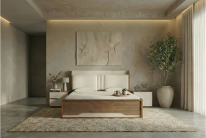 Base de Cama de Madera Maciza de Lujo con Cabecero, Tamaño King, Hecha a Mano, Diseño de Alta Calidad, Muebles de Dormitorio de Madera - Product Image 3