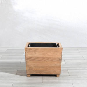 Jardinière extérieure en teck minimaliste moderne pour aménagement paysager haut de gamme et design hôtelier - Product Image 2
