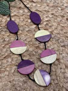 MN Exports Handmade Wooden Geometric Boho Style Pendant <b>Necklace</b> with Pave Setting for Women Wedding <b>Statement</b> Jewelry - Product Image 3
