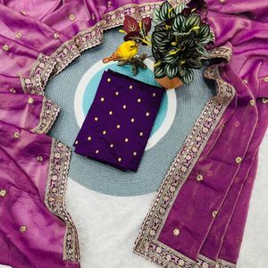 Sari en soie mocha pure et douce avec broderie à cordon de paillettes, motif Zari Butti et blouse jacquard – Prix de gros par Royal Export - Product Image 6